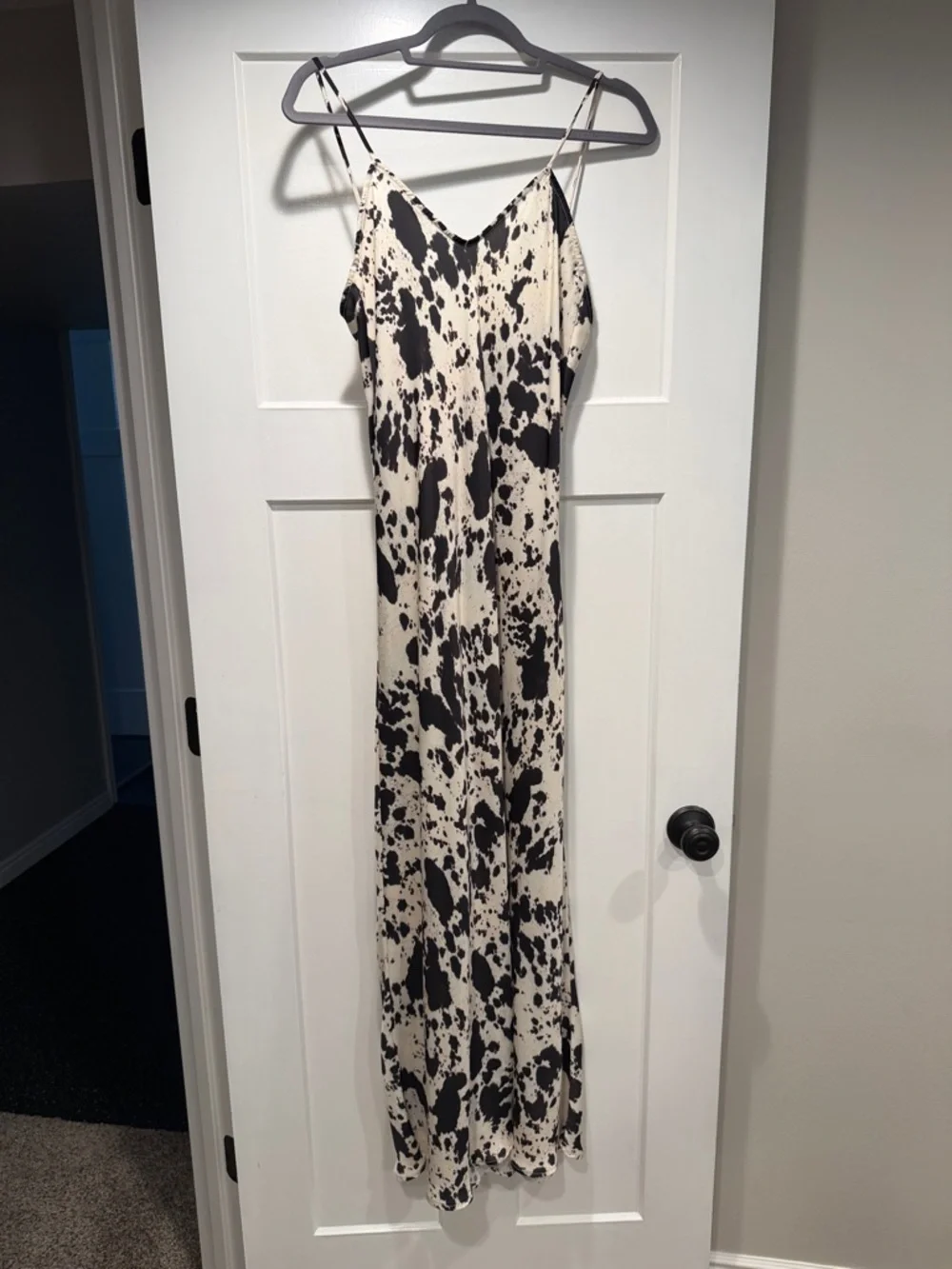 RESA Black and White Spatter Maxi Slip Dress - Picture 1 of 5